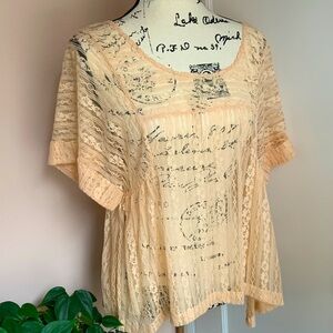 Free People peach lace top